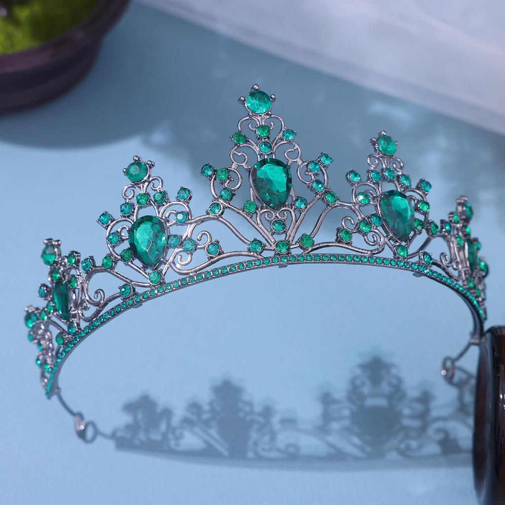 European Style Bride's Water Diamond Tiara Hair Accessory Wedding Dress and Evening Gown Accessories Princess Studio Hair Crown Style Tiara
