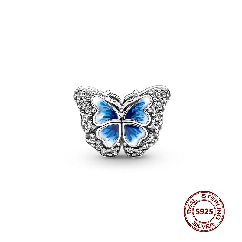 Butterfly Charms Fit Bracelets Chameleon Firefly 925 Silver Dragonfly Ladybug Bee Beads DIY Jewelry Making