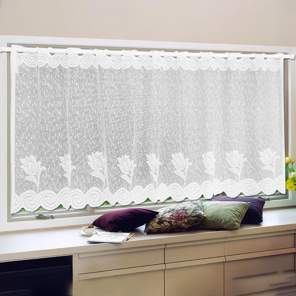 

Простые белые тычинки в американском стиле, Кухонные полушторы из марли, Для маленьких окон, Люверсы, Эркеры 150x60CM белый