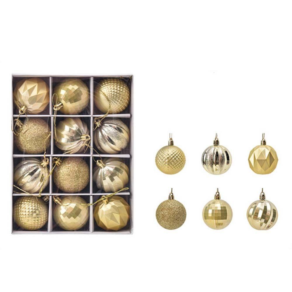 12Pcs Colored Electroplated Christmas Balls Plastic Merry Xmas Tree Decor New Year
