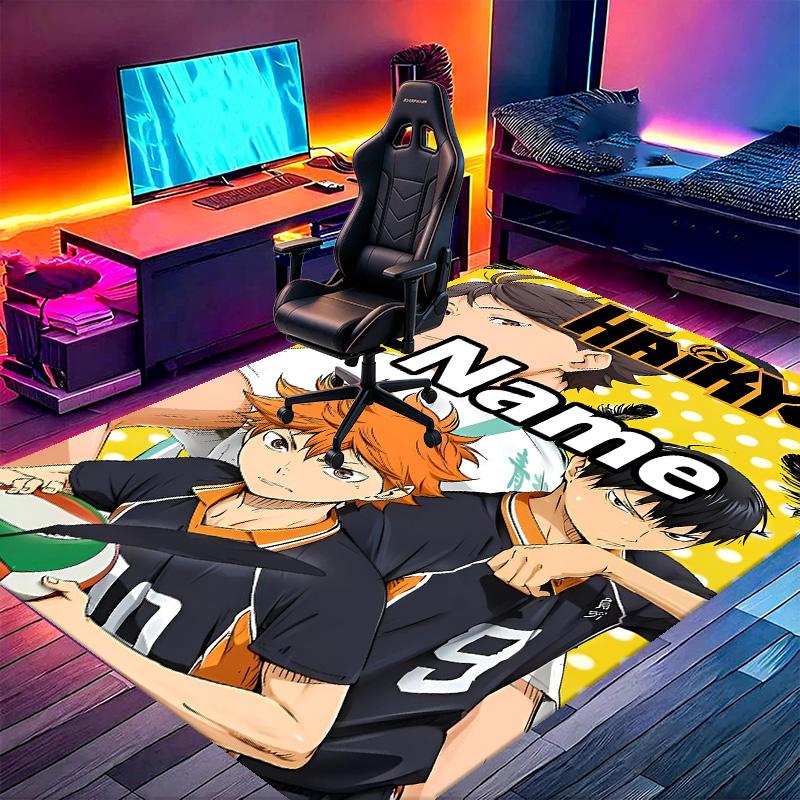 Custom Name Personalized Haikyu Print Carpet, Versatile Home Decor Rug, for Playroom, Apartment, Balcony, Entryway, Hallway Gift