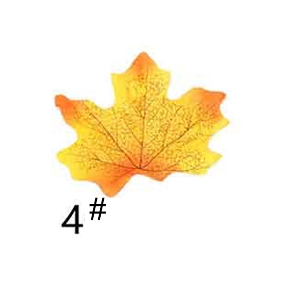 200pcs Artificial Maple Autumn Leaves Plastic Fake Leaves Fake Autumn Maple Leaves Halloween Holiday Wedding Party Decoration