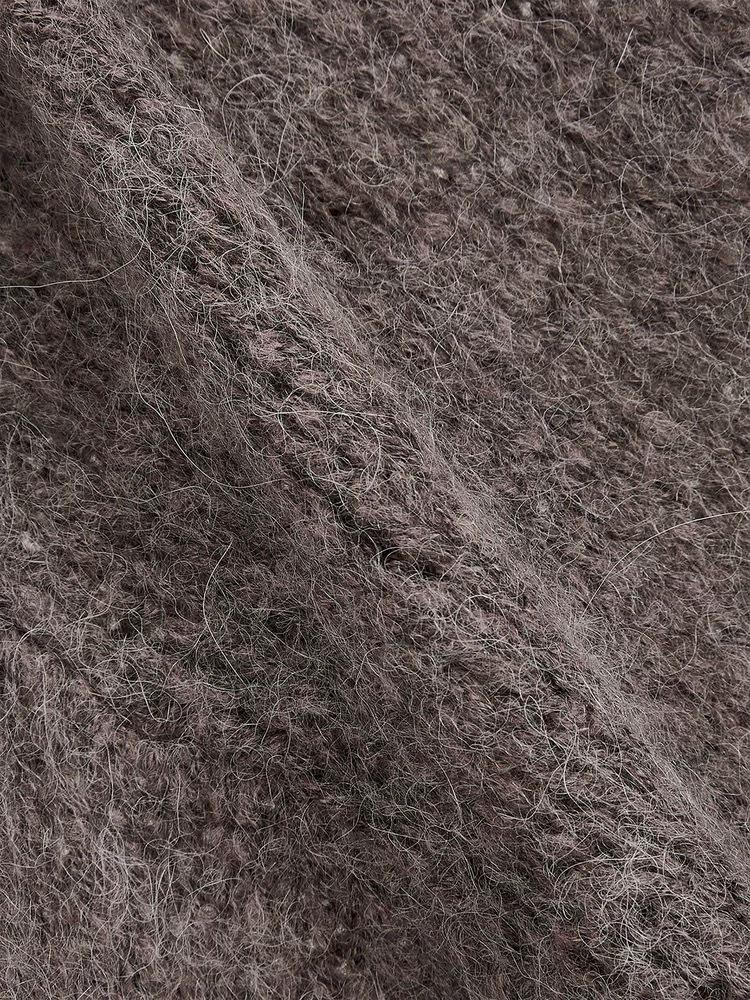 Alpaka-Wolle Ausgehöhlter Lockerer Strickpullover - Herbst/Winter Langarm Einfarbige