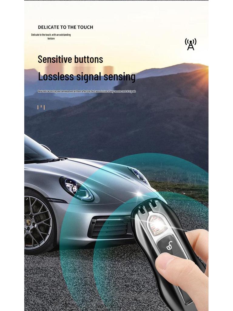 Porsche Macan, Cayenne, Panamera, 718/911 Full Wrap Key Shell Case & Chain