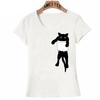 Sommer Hang Loose Schwarze Katze Tasche Kunst Damen T-Shirt Nachgeahmtes Katzen Design T