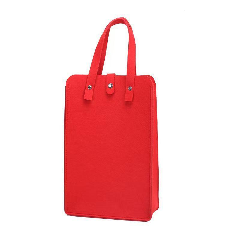 Sac pour Deux Bouteilles de Vin Sac Portable en Feutre pour Vin Rouge Double Poignée Sac de Rangement Cadeau pour Vin Sac Cadeau pour Boisson