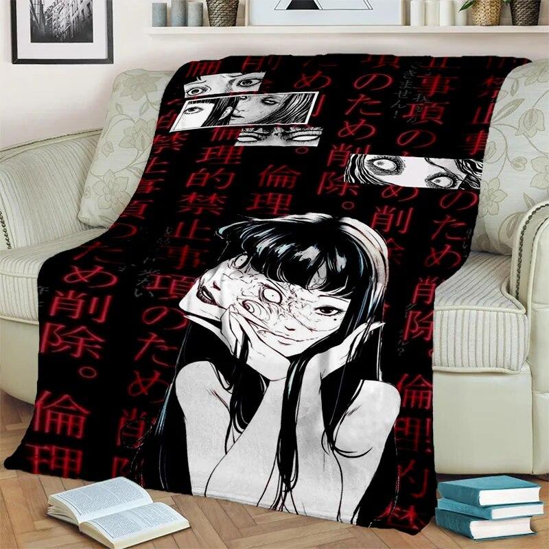 3D Horror Ghost Junji Ito Tomie Kawakami Blanket,Soft Throw Blanket for Home Bedroom Bed Sofa Picnic Travel Office Cover Blanket