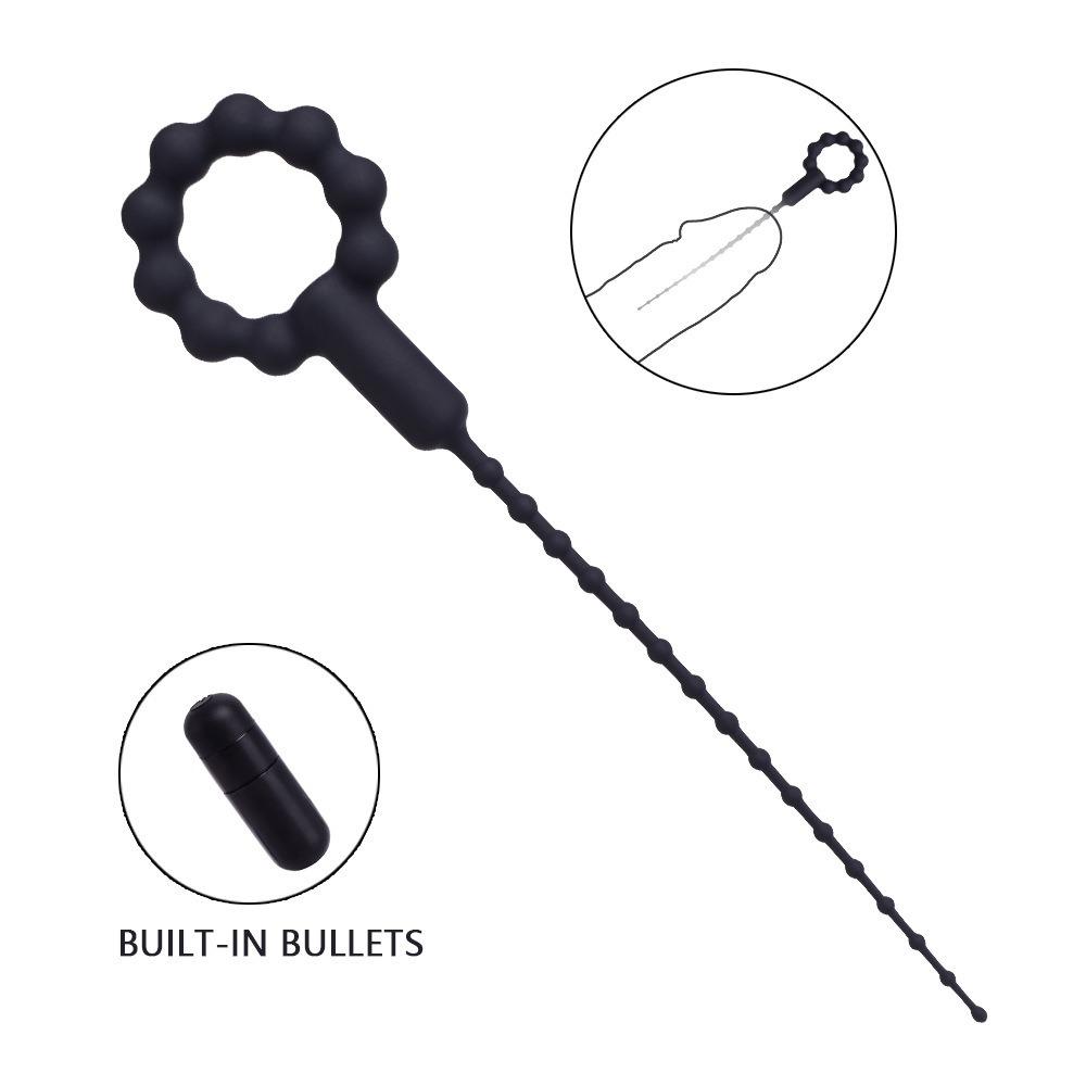 Silicone Urethral Vibrator Urethra Sound Dilator Catheter Penis Plug Horse Eye Vibrating Massager Sex Toys for Men Masturbator