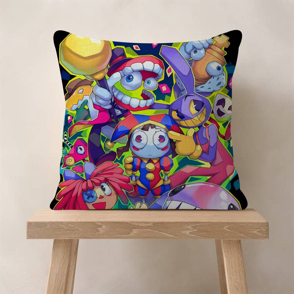 Anime The Amazing DDigital Circus Cushion Cover Inches Farmhouse Decor Home Throw Pillow Covers For Couch Decorations