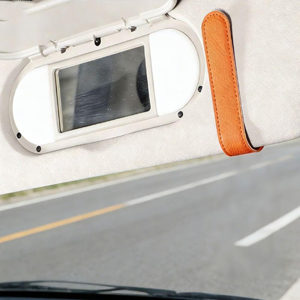 PU Leather Car Sun Visor Glasses Holder Creative Car Sunglasses Holder Vehicle Accessory