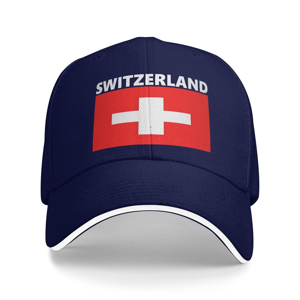 Schweizer Flagge Sonne Baseballkappe Sommer Lässig Trucker-Hut Für Unisex Jugendliche Jagd Camping Baseballkappen