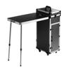 Professional Makeup Train Case Aluminum Cosmetic Case, Workbench With Supporting Legs, Rolling Makeup Case Extra Large Trolley Makeup Travel