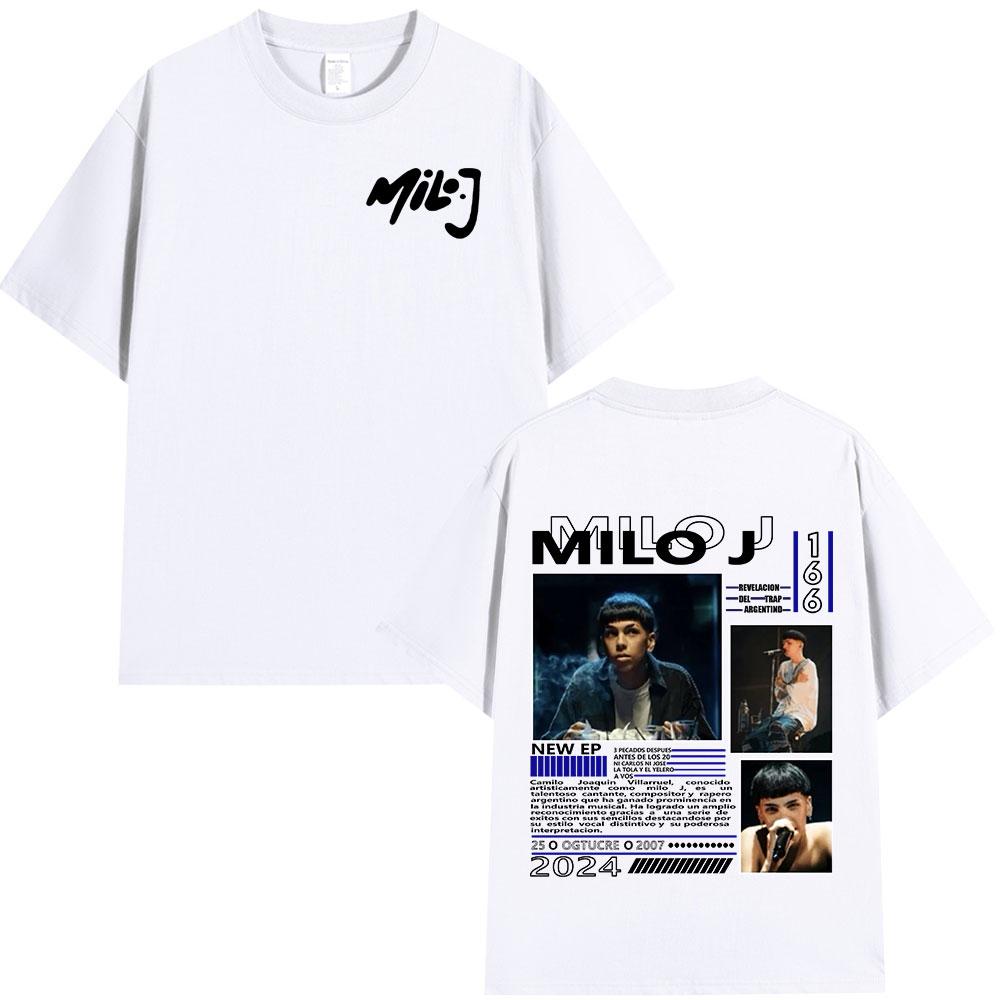 Rapper Milo J 166 Album Merch T Shirts Unisex Women Clothing Fashion Hip Hop Tshirt Cotton Casual Short Sleeve Tshirts Streetwear