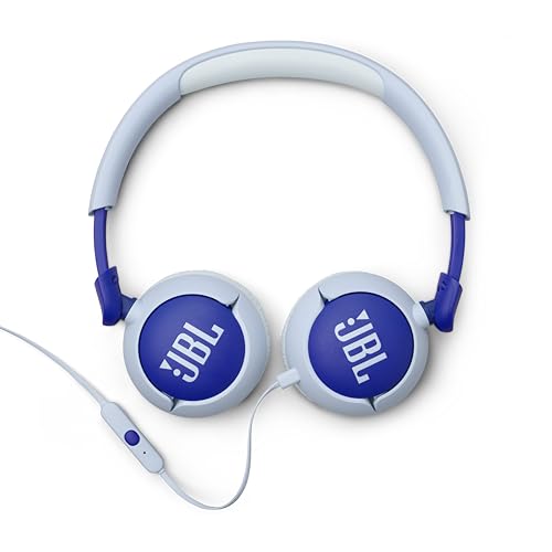 JBL Junior 320 / For children / On-ear headphones / Equipped with volume control function / Built-in microphone / Customized sticker included / Blue