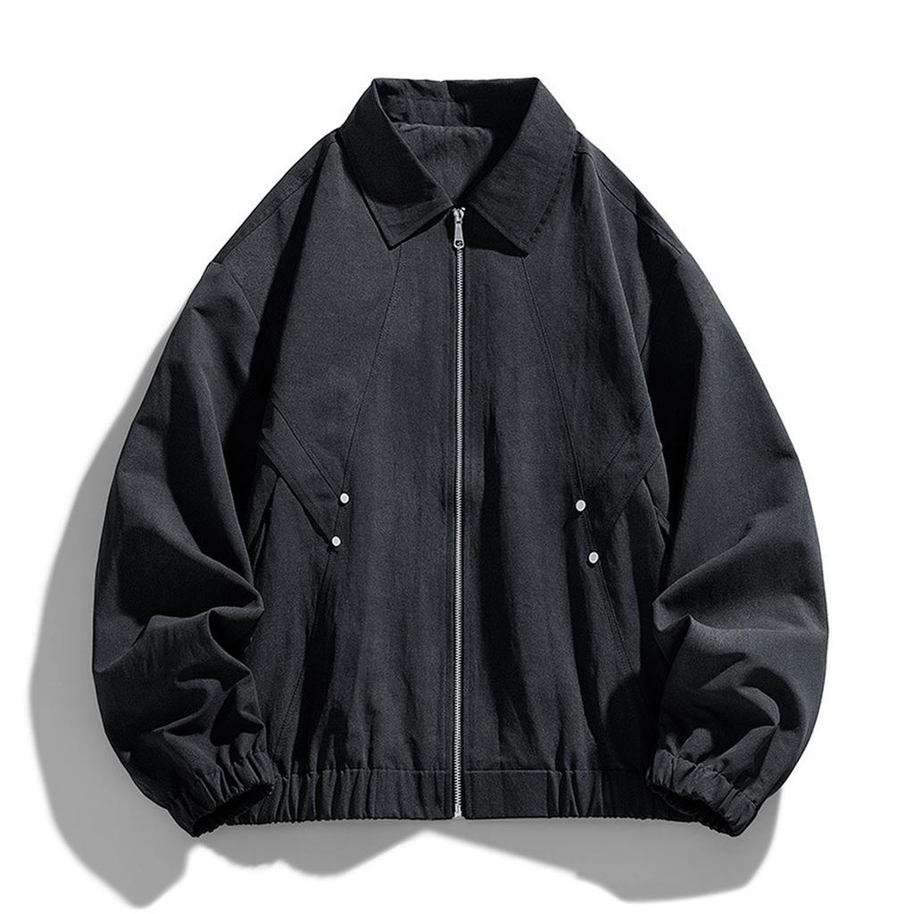 Men's Lapel Fashion Jacket Fashion Casual All-match Loose Solid Color Jacket