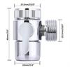 Alloy Dual Outlet Faucet Diverter Valve With 22mm To 24mm Adapter Shower Head Attachment