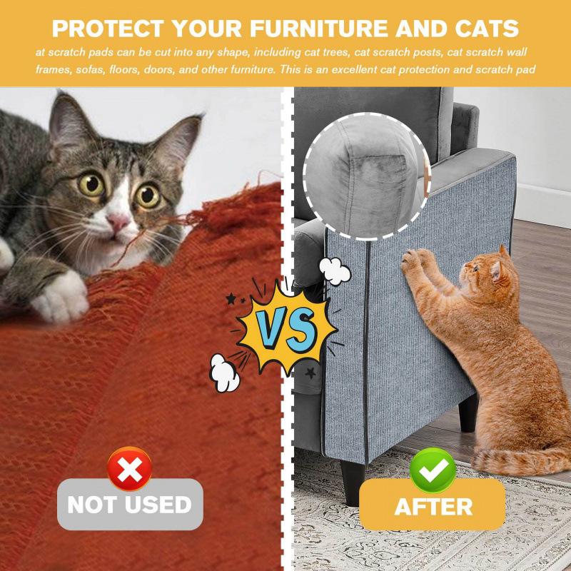 Hot-selling Cat Scratching Pad Teasing Cat Nest Sticker Can Be Cut, Self-adhesive Wear-resistant Furniture, Sofa Wall-attached Cat Scratching Board