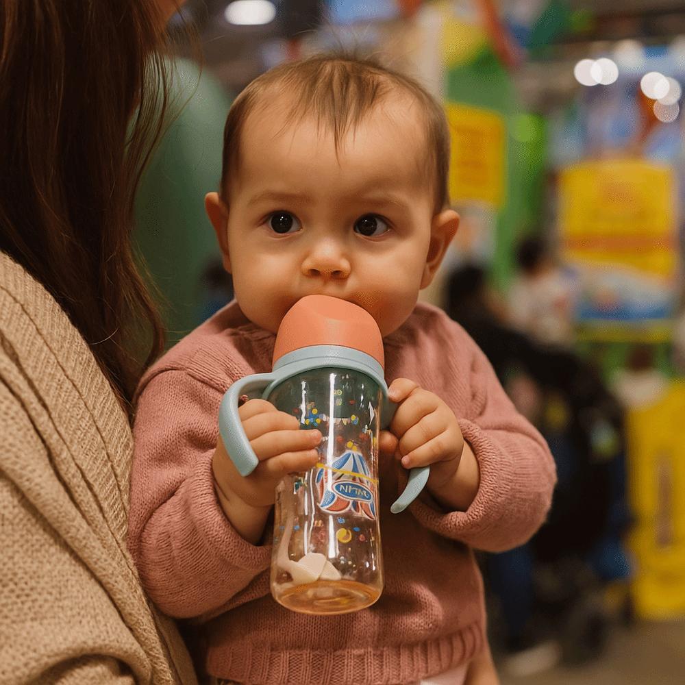 Animal Pattern Newborn Bottle with Handle Baby Feeding Bottle Cute Toddler Milk Cup  Baby Feeding