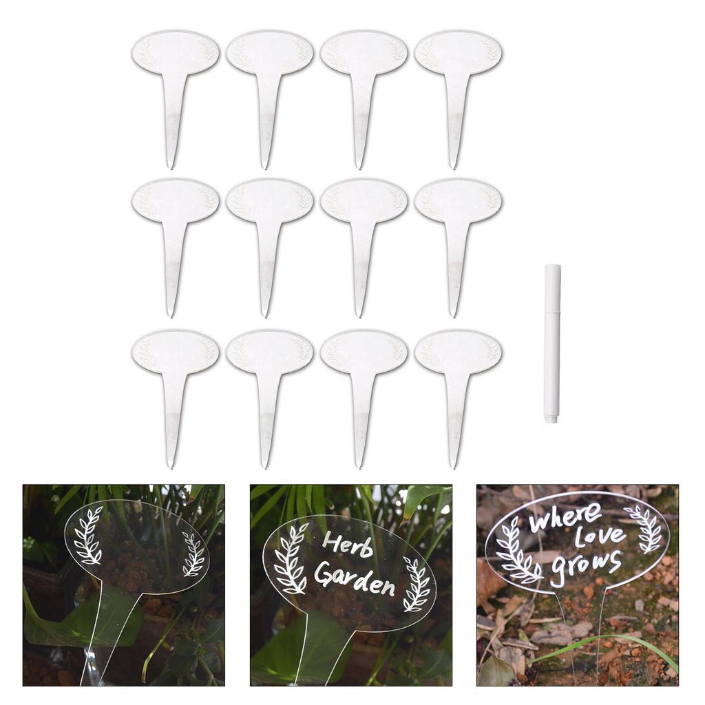 6/12pcs Plant Labels Acrylic Butterfly Garden Markers Waterproof Plant Marking Signs for Flowerpot Gardening Decoration
