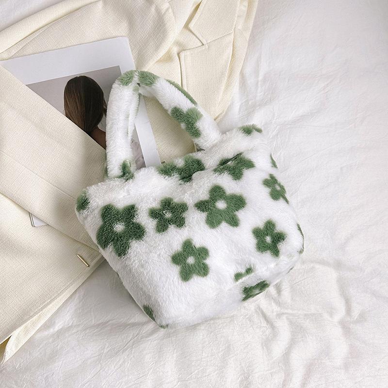 Plush Bag Women's 2025 Korean Version of Spring New Fashion Mao Mao Tote Bag Women's Foreign Style Small Fresh Girl Shoulder Bag