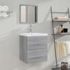 820470 vidaXL Bathroom Cabinet with Mirror Sonoma Grey 41x38.5x48 Cm