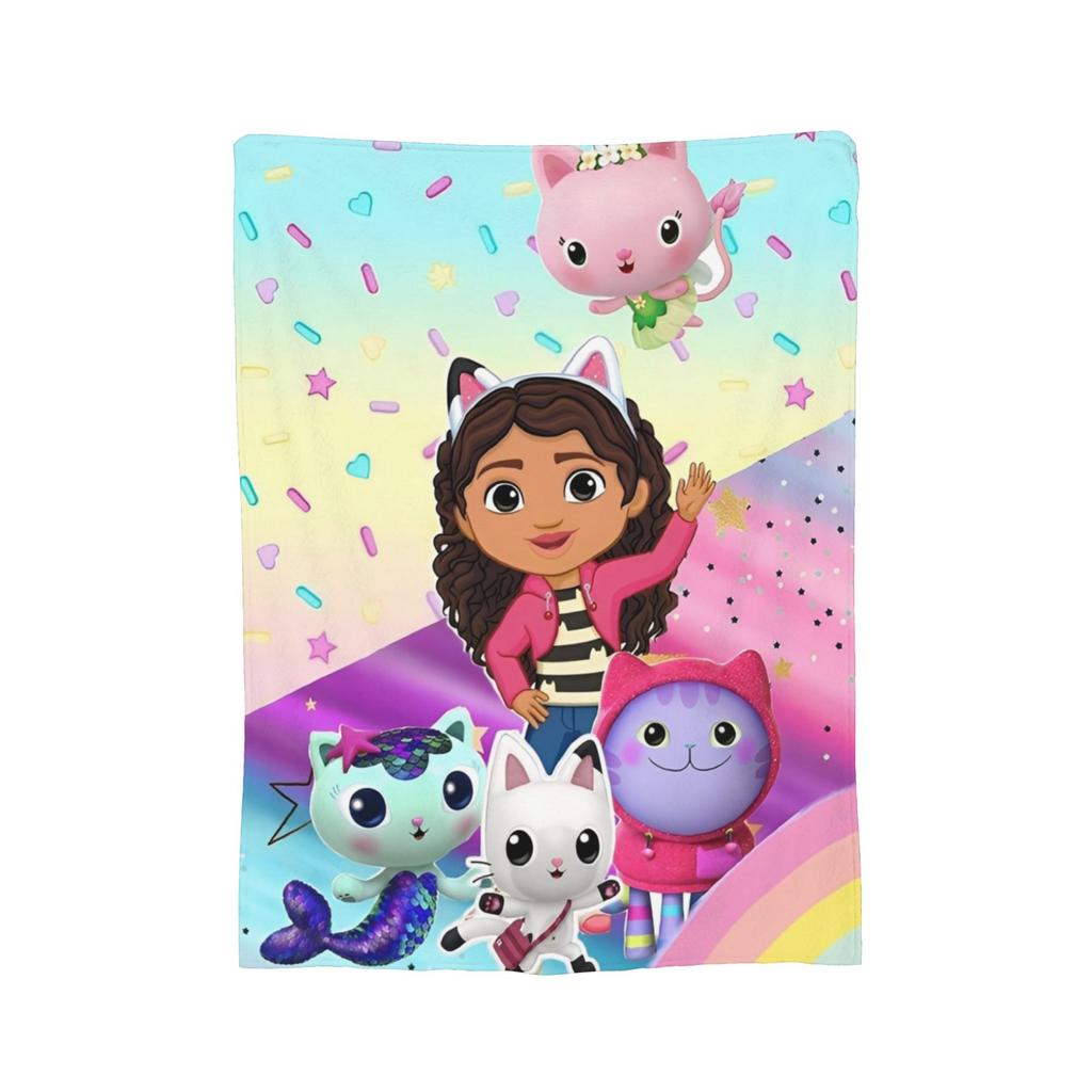 Cartoon Cute Gabby Dollhouse Blanket Velvet Printed  Multi-function Lightweight Throw Blankets for Bedding Car Quilt