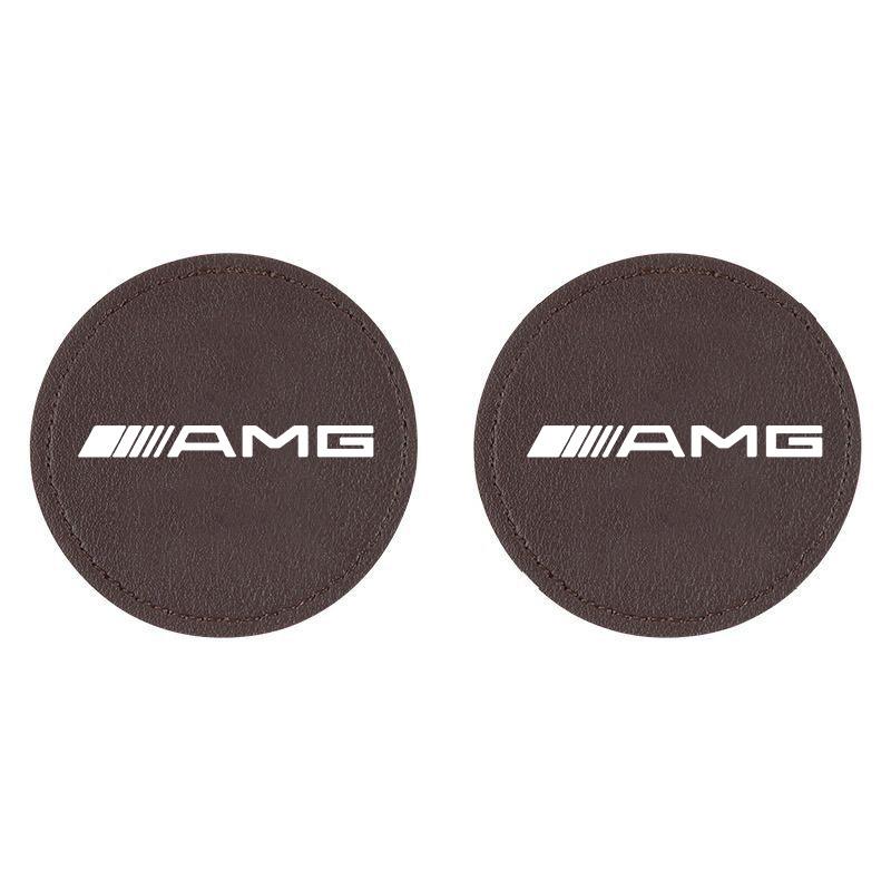 Car Water Cup Pad Car Coaster Anti-Slip Drink Holder Mat Leather For Mercedes Benz B/C/E/S Class A Class C200L GLC GLK CLA GLA RI3