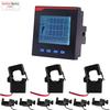 3 phase power meter ampere voltage kwh watt var power factor frequency LCD multifunction meter with ampere clamp sensor CT