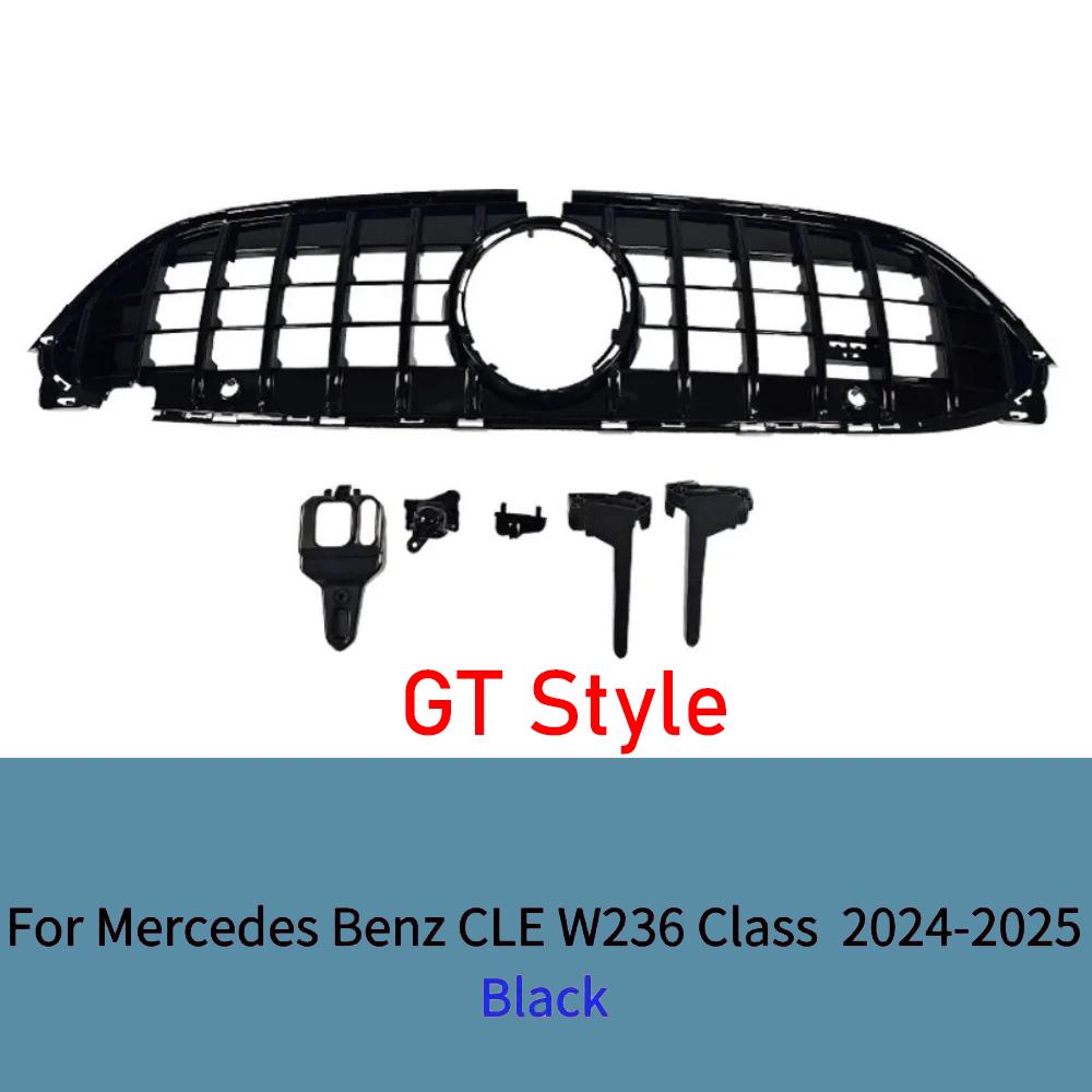 For Mercedes CLE 2025-2025 C236 W236 Front Grille Bumper Cover ABS Sport Mesh Grill Panel Replacement Tuning Accessories