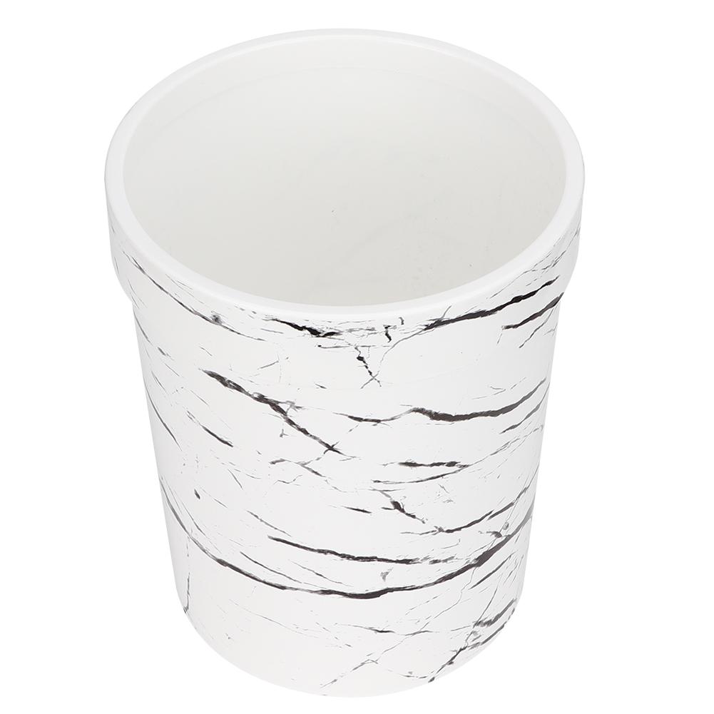 White Household Bathroom Marble Lidless Garbage Can Ashtray Trash Can ContainerWhite Small