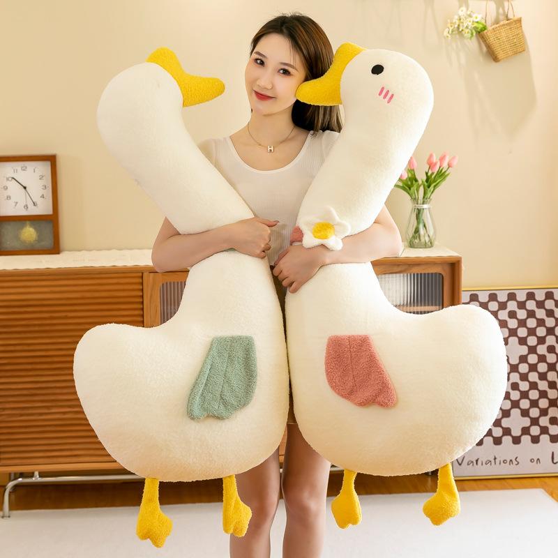 New Cloud Big White Goose Plush Toy Long Leg Sleeping Doll Bed Pillow Ragdoll