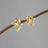 Fashion Elegant Creative S925 Sterling Silver Gold-Plated Four Flowers Stud Earrings