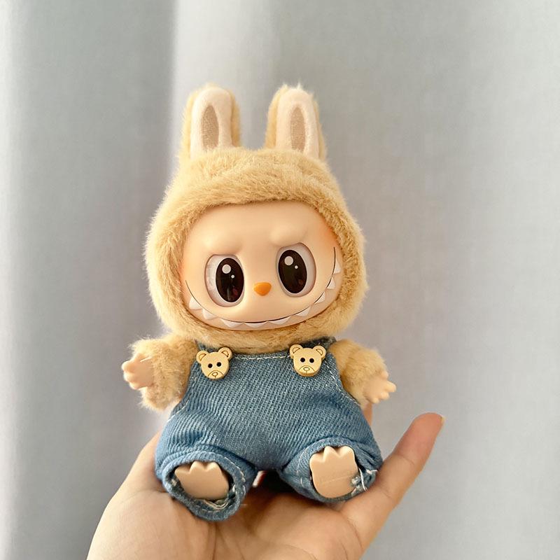 Labubu Sitting Party Doll Clothes: Vinyl 17cm Figure with Macaron Outfit for 1st & 2nd Gen Clothes Only [No Doll Included]