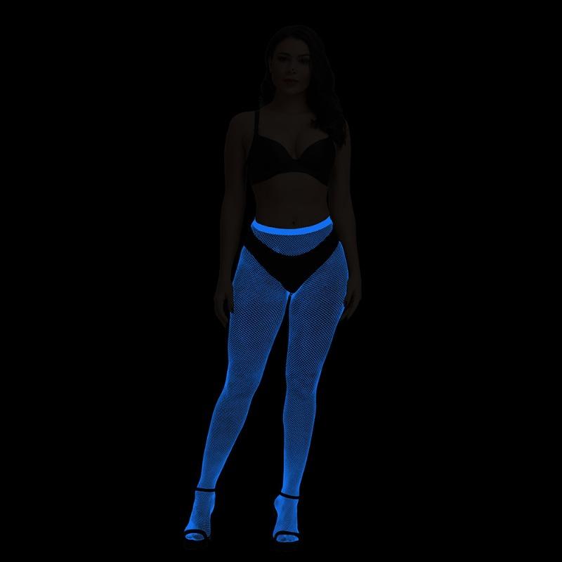 

Sexy lingerie blue light fishnet socks sexy slim babes luminous big net super elastic pantyhose toe encryption tide socks average size [simple package]