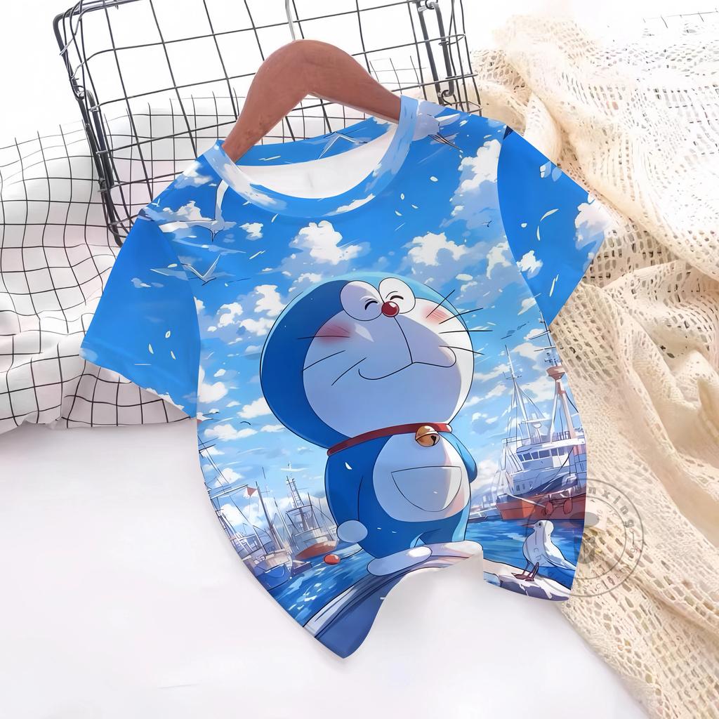 Summer Doraemon 3D Printe Children's Tops Teenagers From T-Shirts For Boys Girls Kids Clothes Short Sleeve