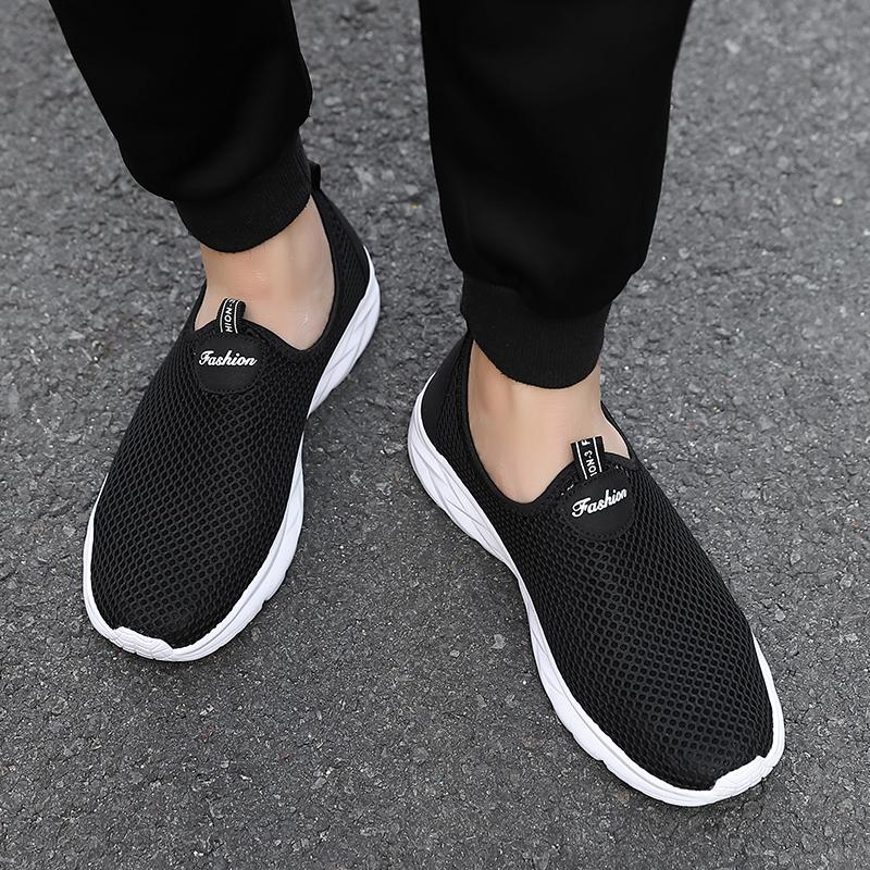 Men's Summer New Anti Slip and Wear-resistant Sports Shoes Breathable Mesh Shoes Fitness Running Anti Slip Thick Soled Shoes