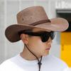Hat Men's Big Eaves Sun Hat Outdoor Beach Hat Sun Hat Men's Hat Mountaineering Hat Panama Cowboy Hat