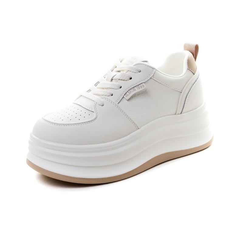 Leather little white shoes women's summer mesh single shoes muffin platform sports shoes small casual shoes tide