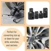 New 1/2 3/8 1/4 Inch Impact Adapter Chrome Vanadium Steel Portable Reducer Set Durable Wrench Adapter Tool Accessories