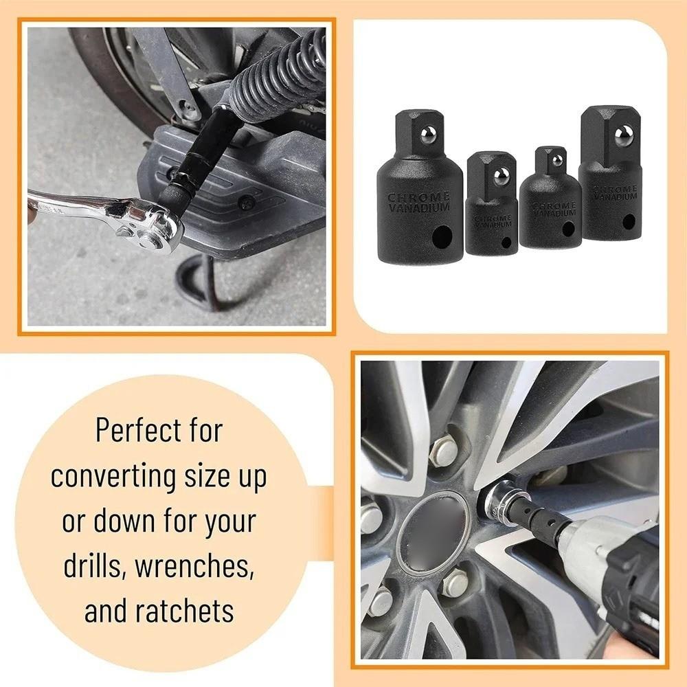 New 1/2 3/8 1/4 Inch Impact Adapter Chrome Vanadium Steel Portable Reducer Set Durable Wrench Adapter Tool Accessories