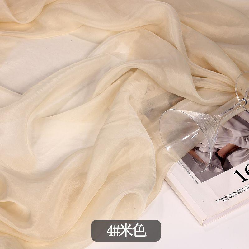 Skin-friendly Organza Fabric Per Meter for Clothes Skirts Dresses DIY Sewing Summer Translucent Soft Cloth Needlework Thin Plain