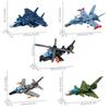 887 piezas 4 en 1 Transformer Mecha Ensamblaje Kits de Bloques de Construcción MOC Serie Militar Modelos de Aviones Caza Helicóptero Ladrillos Juguetes Regalo