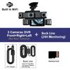 1080P Quad Dash Cam, 4-Channel 4-Screen Display, WiFi, Phone Sync, Rear View, Night Vision, Wide Angle