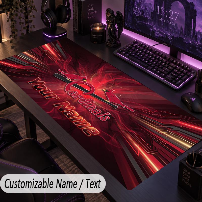 Large Mouse PadSt. Louis Cardinals Custom Name Text Personalized Desk Mat Non Slip Gaming Pad