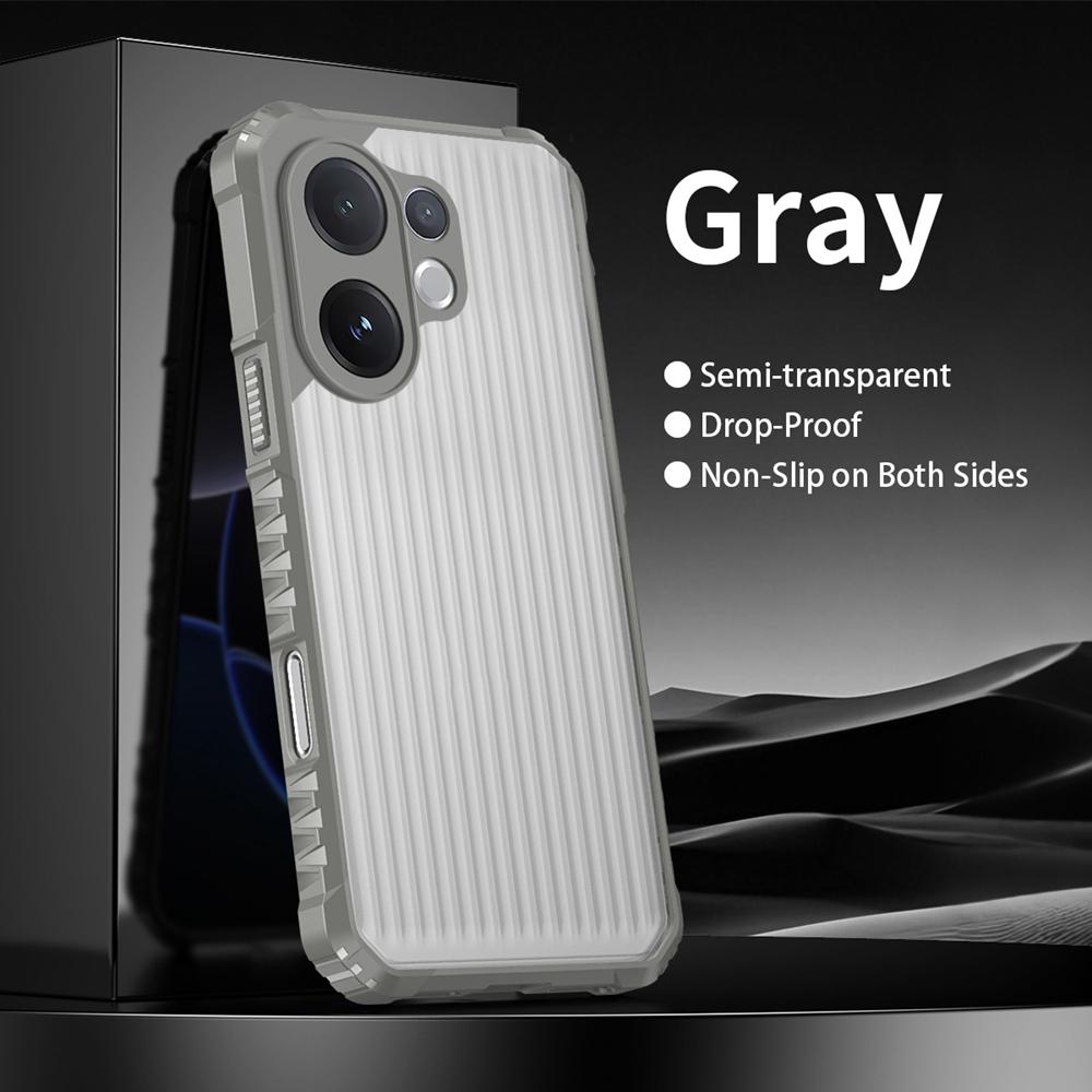 KEYSION Heavy Duty Shockproof Phone Case for VIVO V60 Soft Silicone+PC Translucent Matte Back Cover for VIVO V60 5G