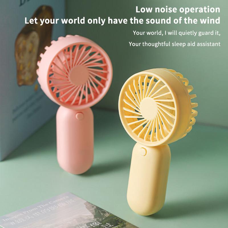 Colorful Portable Handheld Mini Fan Aaa Battery Power Supply Mute Air Cooling Cooler For Summer  Trip Travel Home Office
