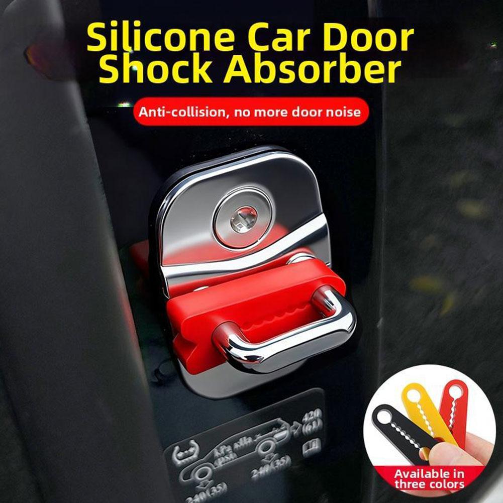 4pcs Car Door Shock Absorber Silicone Protector Noise Reduction Anti-Slam Design Peel & Stick Installation for Sedan