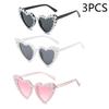 New In Luxury Fine Shimmering Love Pearl Sun Glasses Women Heart Glasses Casual Bling Sunglasses Lentes  Mujer