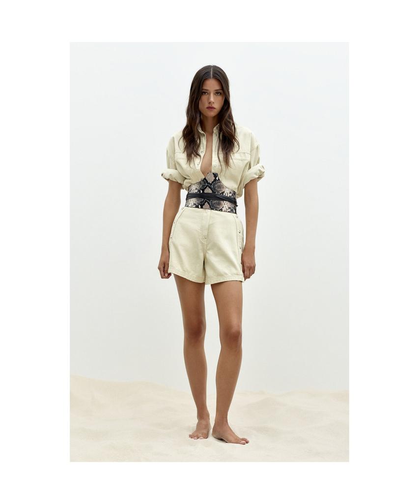 IROWOMEN Fayez Safari Button Shorts_Iopom25105Bex