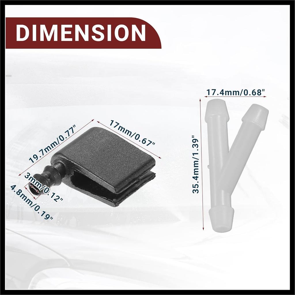 Windshield Washer Nozzle for Mercedes-Benz Sprinter Durable No.2E1955985 Windscreen Washer Sprayer Nozzle Black Front with Hose and Connectors 1 Set